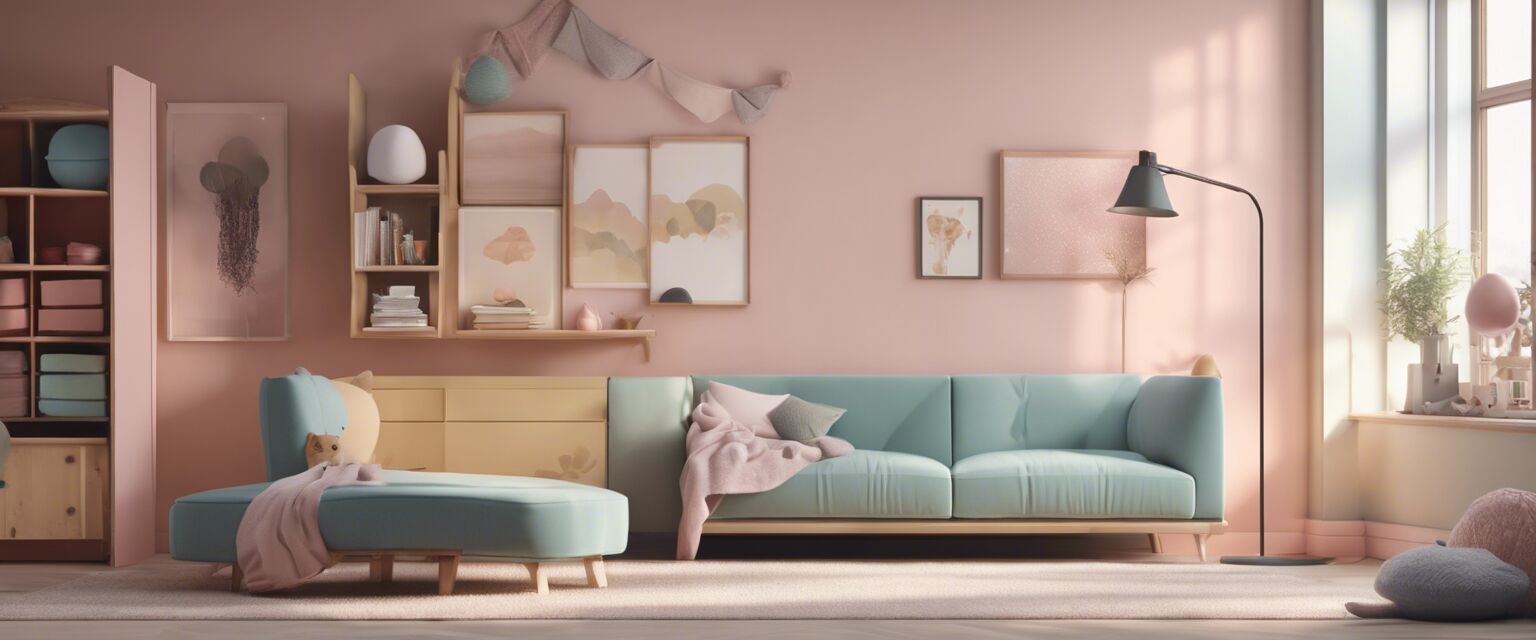 Calm color palette for playroom